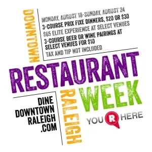 Graphic of Downtown Raleigh Restaurant Week