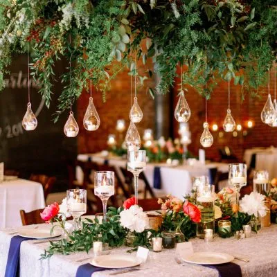 Petal and Oak Flower Arrangement Table Design