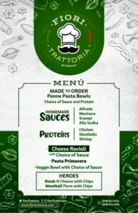 Fiori Trattoria 2 menu