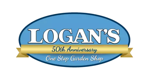 Logo of Logan's with a blue, horizontal oval, with white text "LOGAN'S" and dark navy text "50th Anniversary" written in cursive.