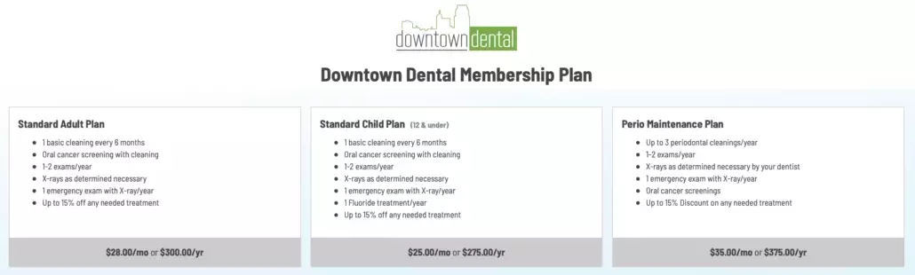 Downtown Dental Membership Plan