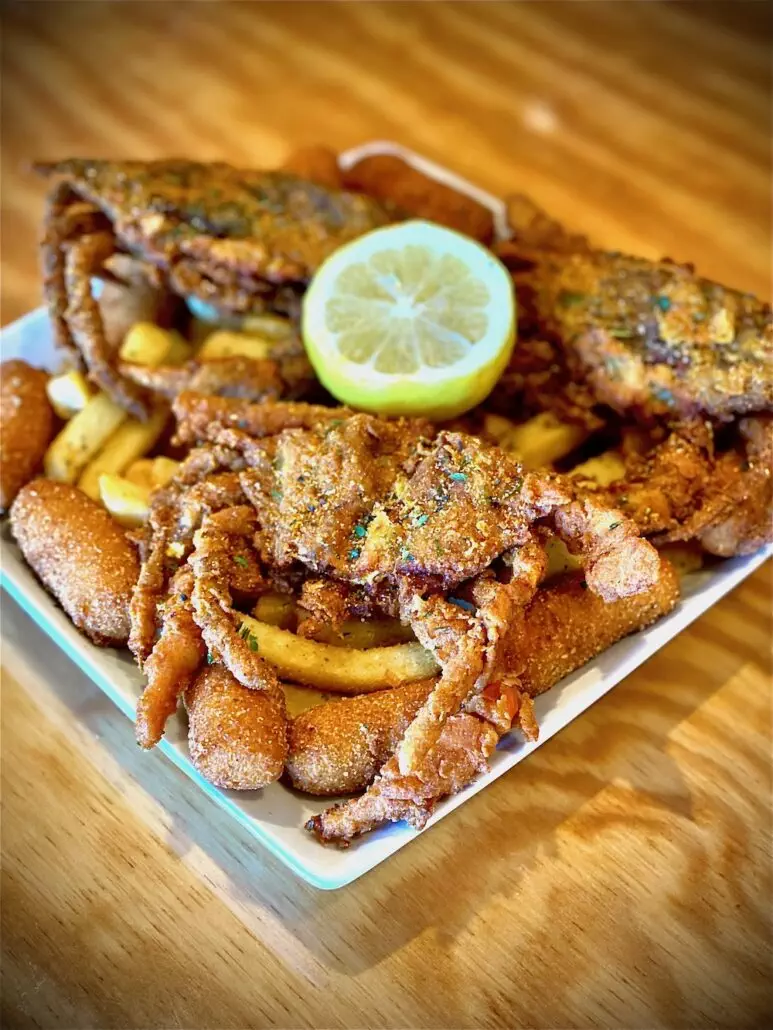 Oak City Fish and Chips Try it Fried Soft-shell Crab Basket