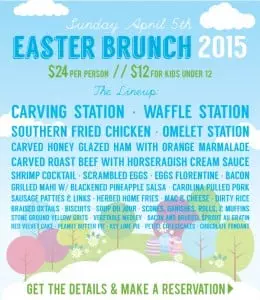 Invitation to Easter Brunch at the Oxford in Downtown Raleigh