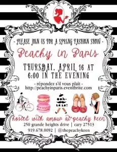 Invitation to Peachy Keen's 2015 Spring Fashion Show