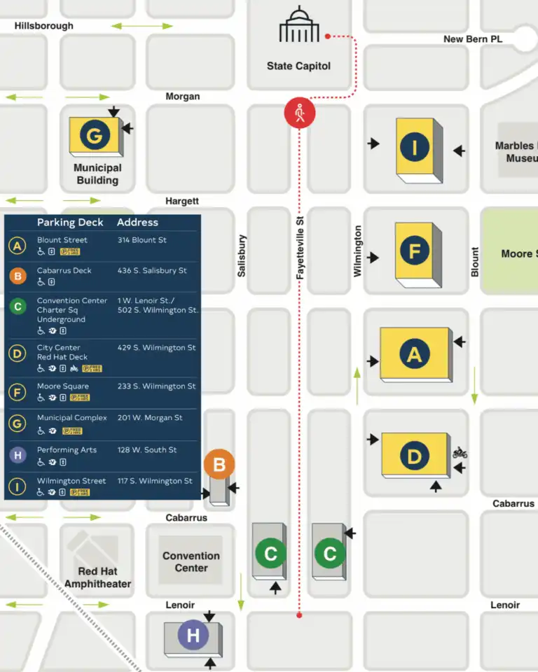 Raleigh Food Truck Rodeo Series 1 FTR Parking Map