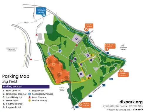 Falling for Local at Dorothea Dix Park! 2 2024 Falling for Local Parking Map