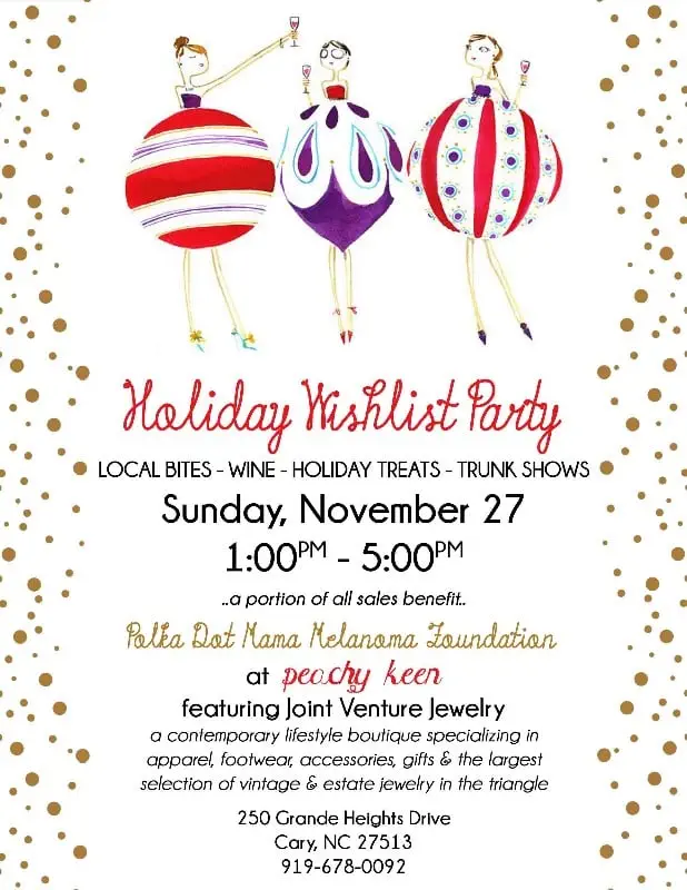 Holiday Wishlist Party Shop Local Raleigh